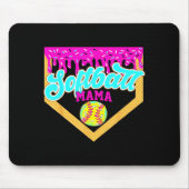 Softball Mama Drip Ice Cream Dripping Game Day Sof マウスパッド (正面)