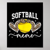 Softball Meme Heart Grandma Meme Of A Softball Pla ポスター (正面)