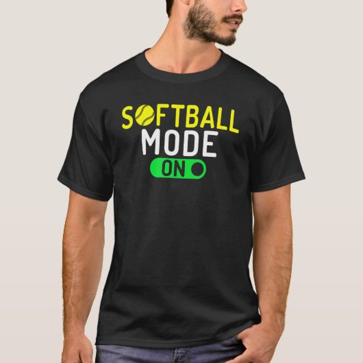 Softball Mode On Softball Tシャツ (正面)