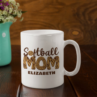"Softball Mom" Cute Mother's Day Gift コーヒーマグカップ