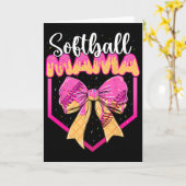 Softball Mom Drip Ice Cream Drip Sprinkle Mama Bow カード (黄色い花)
