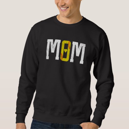 Softball Mom Heart スウェットシャツ (正面)