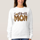 "Softball Mom" Leopard Print Mother's Day  スウェットシャツ (正面)