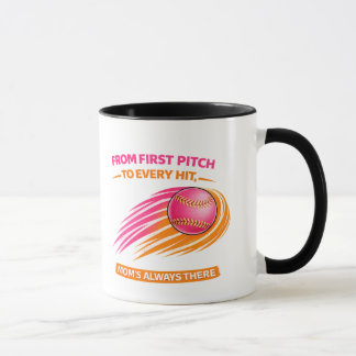 Softball Mom Mug – From First Pitch to Every Hit M マグカップ