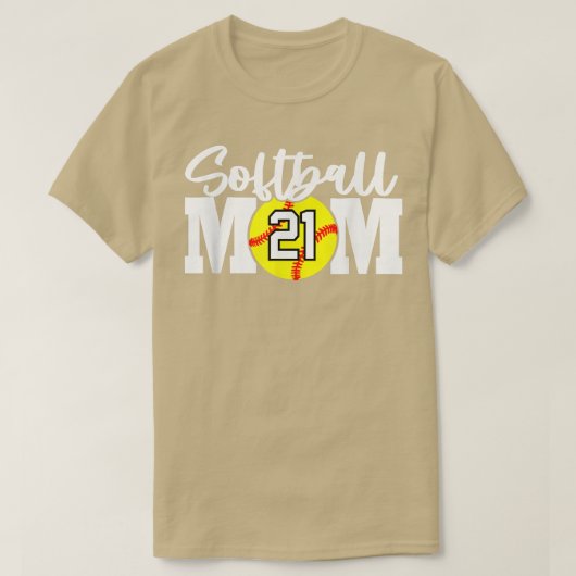 Softball Mom Number 21  Tシャツ (デザイン正面)