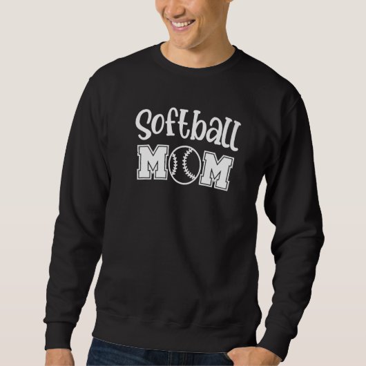 Softball Mom w Yellow Softball Premium スウェットシャツ (正面)