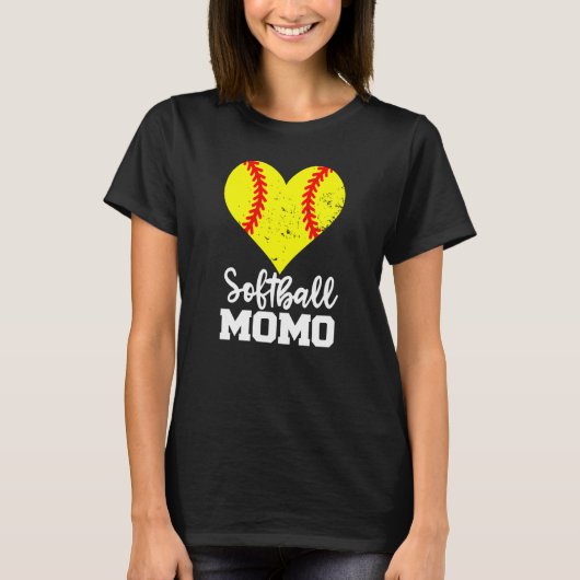Softball Momo Softball Heart Grandma Momo Tシャツ (正面)