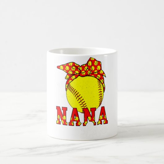 Softball Nana Life Grandma Nana Of A Softball Play コーヒーマグカップ (中央)