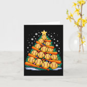 Softball Player Christmas Tree Light Xmas Softball カード (黄色い花)