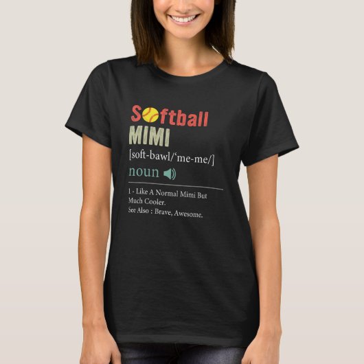Softball Player Sport  Softball Mimi Definition Tシャツ (正面)