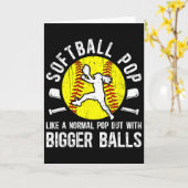 Softball Pop Grandpa Funny Pop Of A Softball Playe カード (黄色い花)