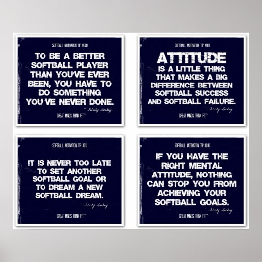 Softball Quotes Blue Collage 9-12 ポスター (正面)