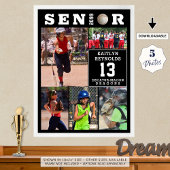 Softball Senior Graduation 5 Photo Collage ポスター