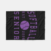 Softball Senior Night Softball Senior 2026 Graduat フリースブランケット (正面(横))