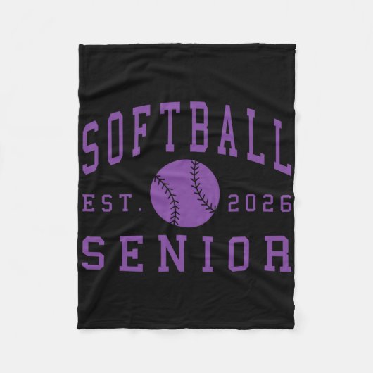 Softball Senior Night Softball Senior 2026 Graduat フリースブランケット (正面)