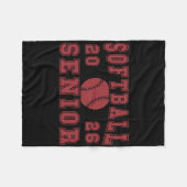 Softball Senior Night Softball Senior 2026 Graduat フリースブランケット (正面(横))
