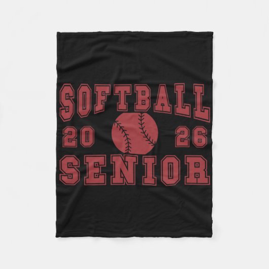 Softball Senior Night Softball Senior 2026 Graduat フリースブランケット (正面)