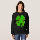 Softball Shamrock Lucky Clover Irish St Patrick's  スウェットシャツ (正面フル)