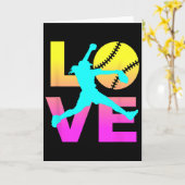 Softball Shirts For Girls Love  カード (黄色い花)