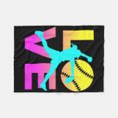 Softball Shirts For Girls Love  フリースブランケット (正面(横))