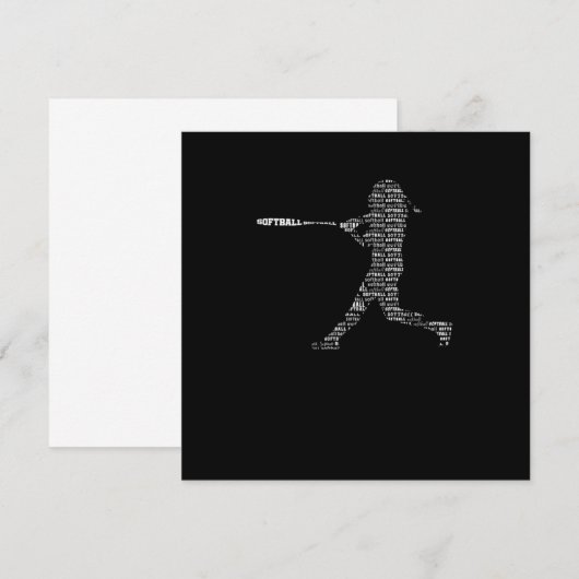 Softball Silhouette Ball Bat Player Game Glove Gif 招待状 (正面/裏面)