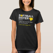 Softball Sister Definition Sister's Biggest Fan Tシャツ (正面)