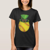 Softball St Patricks Day Boys Men Ball Leprechaun  Tシャツ (正面)