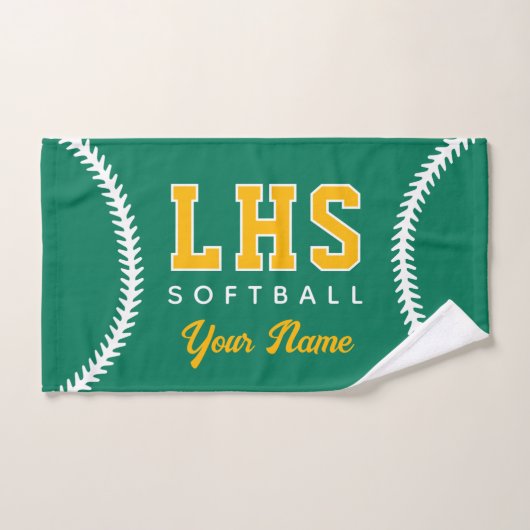 Softball Stitches Custom Sport Towel Team Initials ハンドタオル (ハンドタオル)