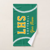 Softball Stitches Custom Sport Towel Team Initials ハンドタオル (ハンドタオル)