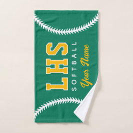 Softball Stitches Custom Sport Towel Team Initials ハンドタオル