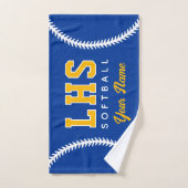 Softball Stitches Custom Sport Towel Team Initials ハンドタオル (ハンドタオル)