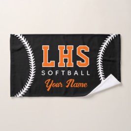 Softball Stitches Custom Sport Towel Team Initials ハンドタオル