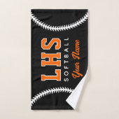 Softball Stitches Custom Sport Towel Team Initials ハンドタオル (ハンドタオル)