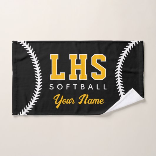 Softball Stitches Custom Sport Towel Team Initials ハンドタオル (ハンドタオル)