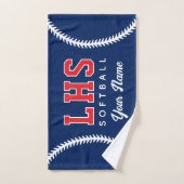 Softball Stitches Custom Sport Towel Team Initials ハンドタオル (ハンドタオル)