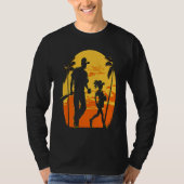 Softball Team Fans Father And Daughter Playing 3 Tシャツ (正面)