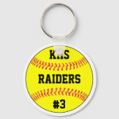 Softball Team Name, School Letters & Player Number キーホルダー (正面)