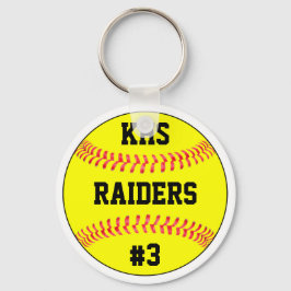 Softball Team Name, School Letters & Player Number キーホルダー