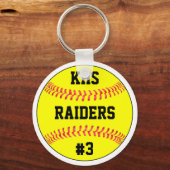 Softball Team Name, School Letters & Player Number キーホルダー (裏面)