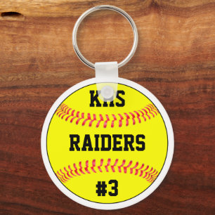 Softball Team Name, School Letters & Player Number キーホルダー