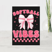 Softball Vibes Softball Couqette Groovy Softball G カード (正面)