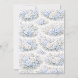 SoftBlue Floral Pattern Elegant Romantic Botanical 招待状