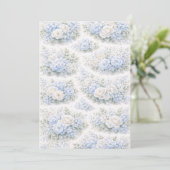 SoftBlue Floral Pattern Elegant Romantic Botanical 招待状 (スタンド正面)