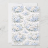 SoftBlue Floral Pattern Elegant Romantic Botanical 招待状 (裏面)