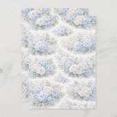 SoftBlue Floral Pattern Elegant Romantic Botanical 案内状 (正面/裏面)