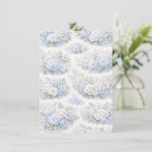 SoftBlue Floral Pattern Elegant Romantic Botanical 案内状 (スタンド正面)