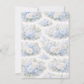 SoftBlue Floral Pattern Elegant Romantic Botanical 案内状 (裏面)