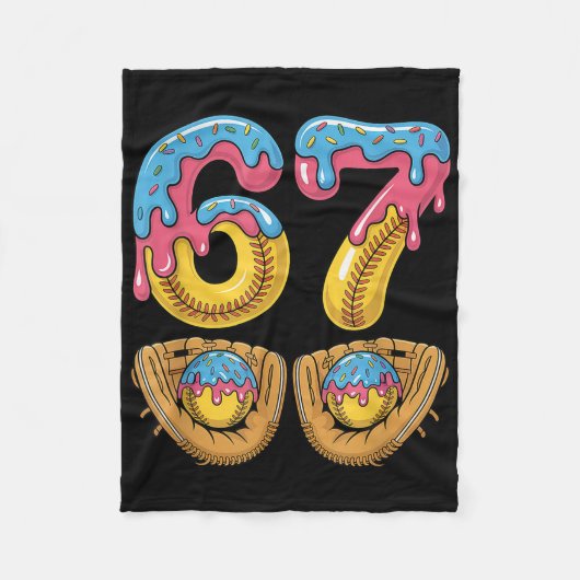 Softll 67 - Ice Cream Drip 67 Meme Funny Player  フリースブランケット (正面)