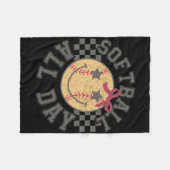 Softll All Day Softll Coquette Bow Softll Girl Wom フリースブランケット (正面(横))