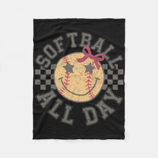 Softll All Day Softll Coquette Bow Softll Girl Wom フリースブランケット (正面)